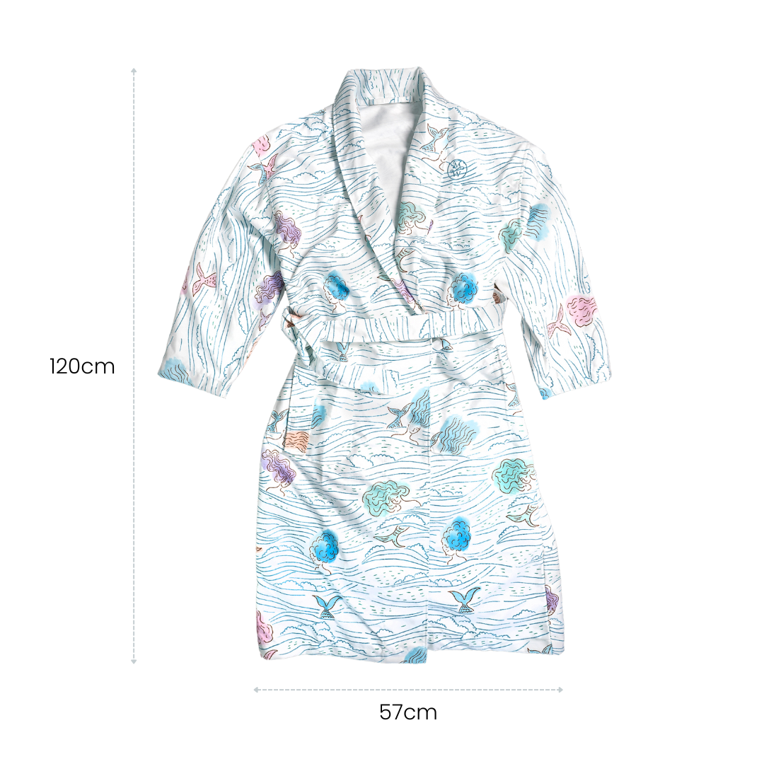 Microfibre Robe - Mermaid Blue