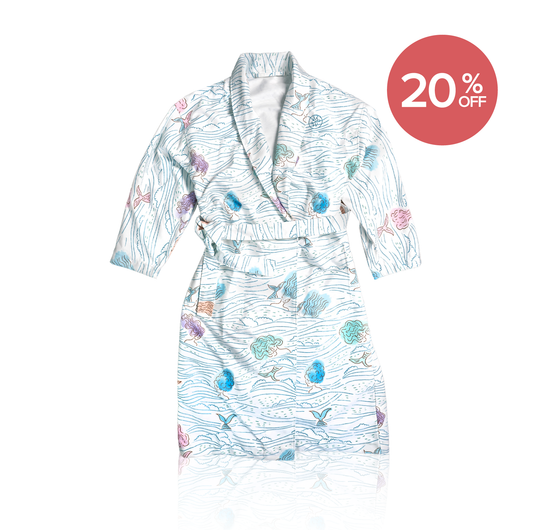 Microfibre Robe - Mermaid Blue