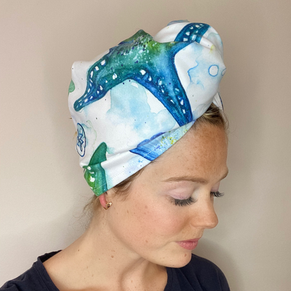 Microfibre Hair Wrap - Turquoise Tide