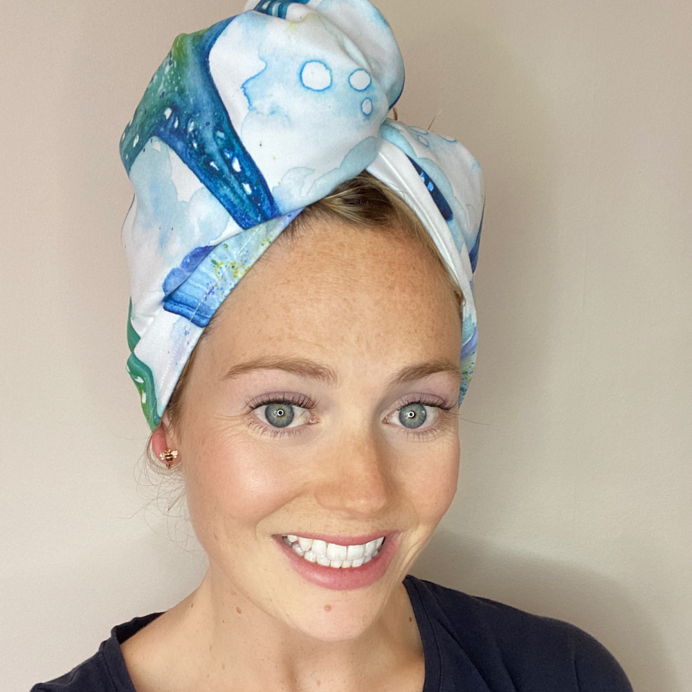 Microfibre Hair Wrap - Turquoise Tide